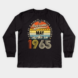 Awesome Since May 1965 Vintage 58th Birthday Kids Long Sleeve T-Shirt